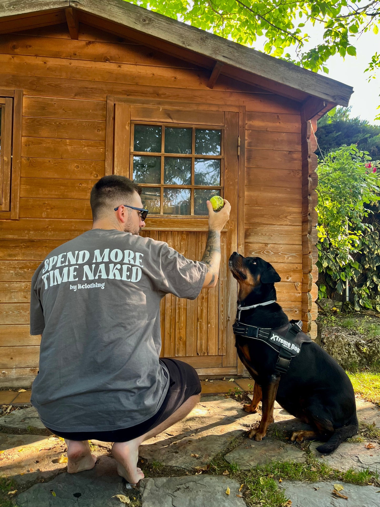 Naked Charcoal Oversized Tee – Sun-Kissed Vibes