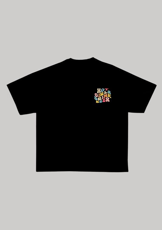 Hot Girls Oversized Tee – Black | Sun-Kissed Vibes