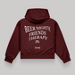 Friends Therapy Burgundy Oversized Hoodie – Midnight Therapy Series