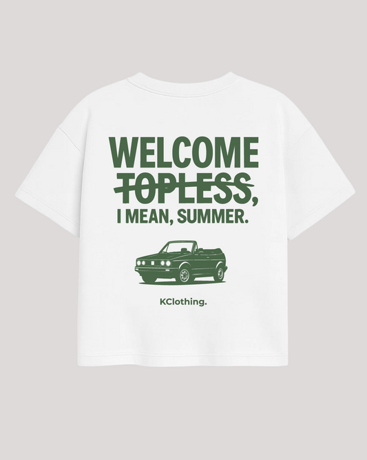 Topless Drive Crop Tee – Welcome Summer