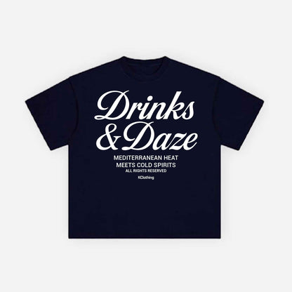Drinks & Daze Crop Navy Tee – Welcome Summer