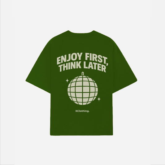 Enjoy First Green Oversized Tee – Welcome Summer