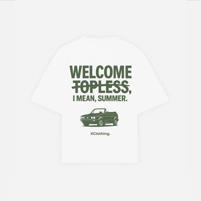Topless Drive Crop Tee – Welcome Summer